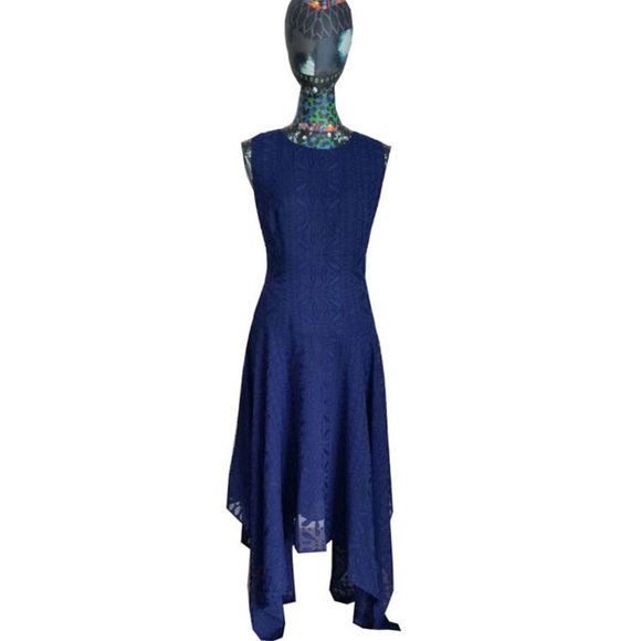 Embroidered Asymmetrical A-Line Dress - Size 10 - Picture 5 of 5